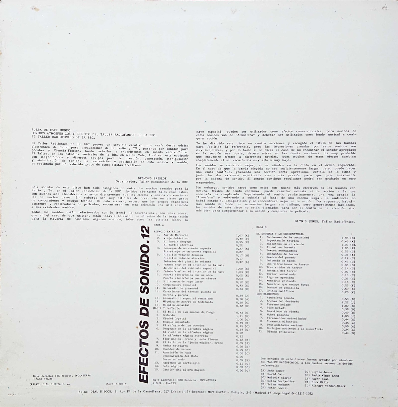 Picture of 51.0116 Efectos de sonido Vol 12 by artist Various / BBC Radiophonic Workshop from the BBC records and Tapes library